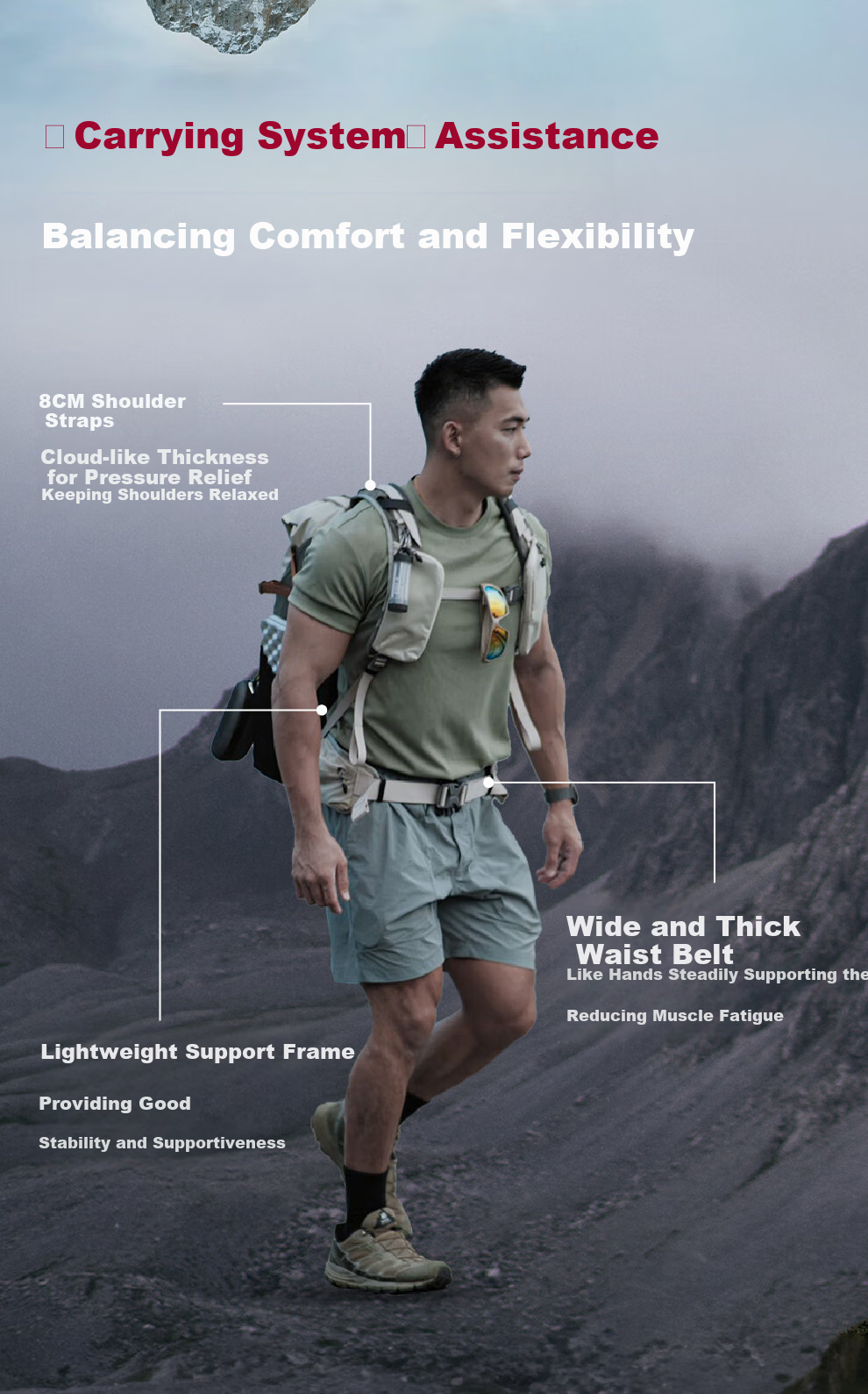 Рюкзак VSGO Pocket Ranger, 25л, для фототехники, путешествий и хайкинга, бежево-зеленый