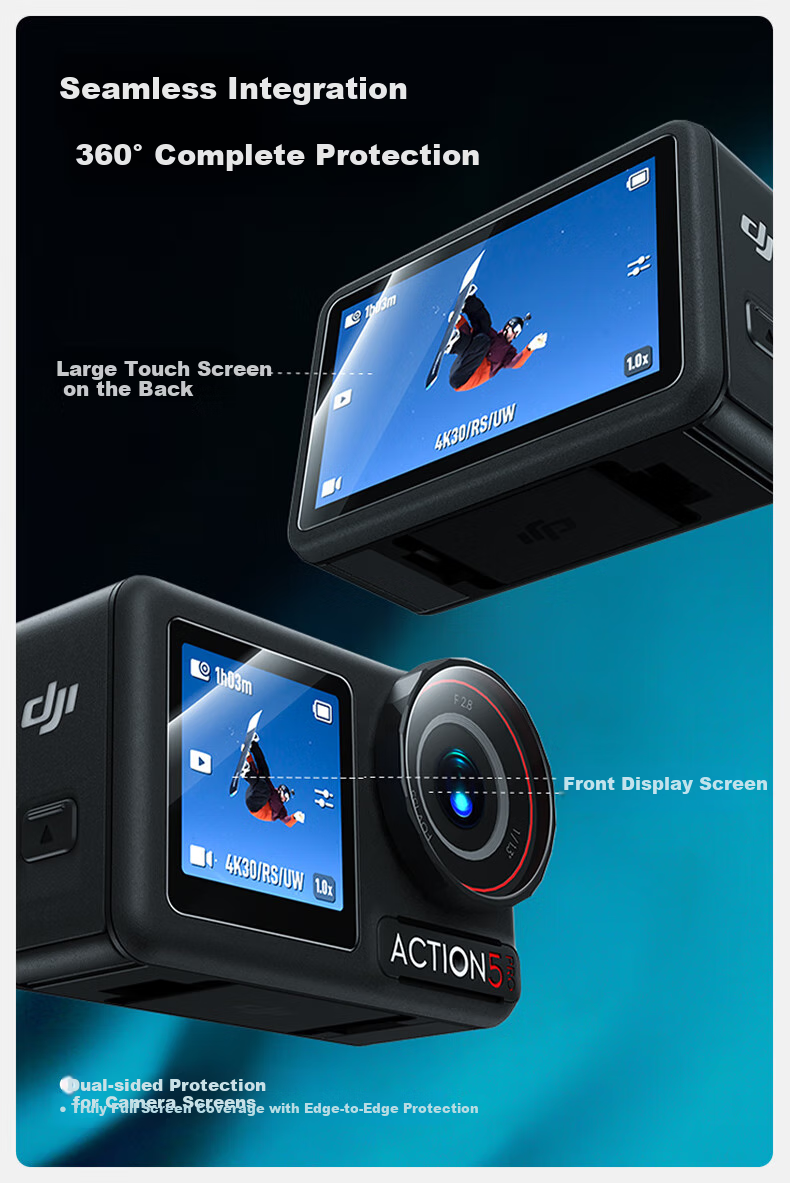Защитная пленка SmartDevil для экрана DJI Action 5 Pro, закаленное стекло, противоударная, антибликовая, 1 комплект