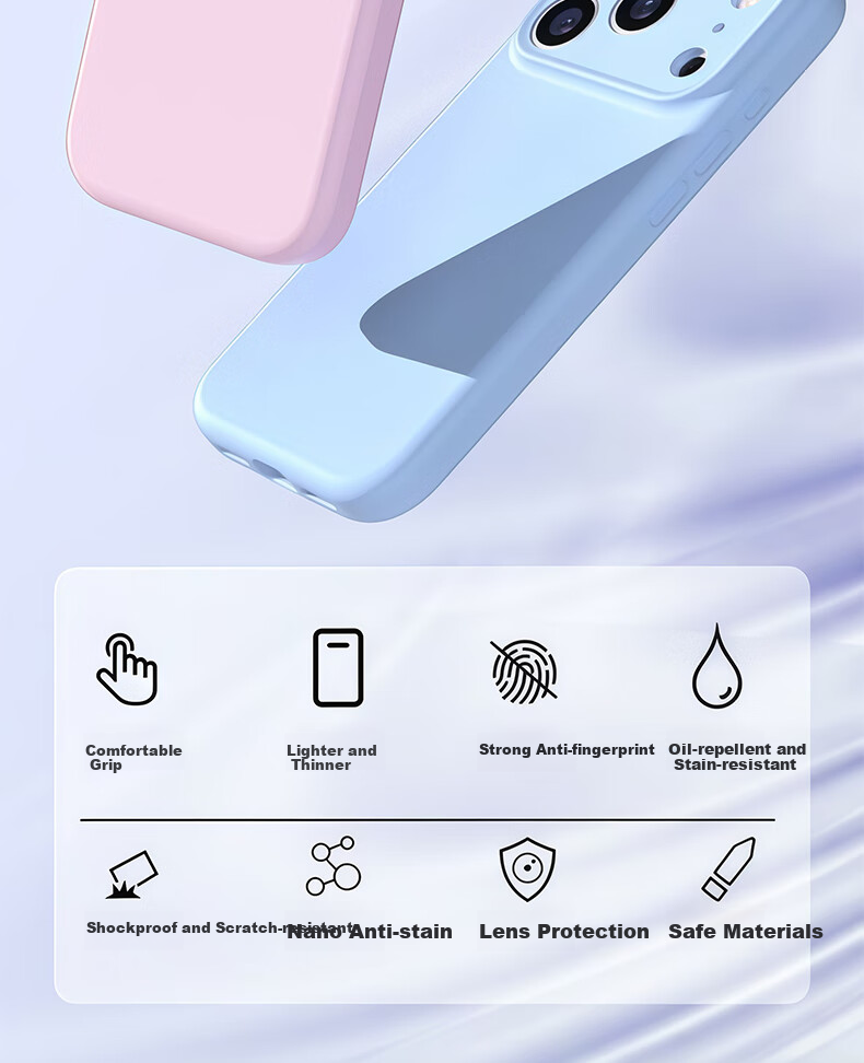 Чехол DIVI [Zero-Feel Liquid] для iPhone 17, защита от падений, защита от царапин, противоударный, приятный для кожи, жидкий силикон, ультратонкий, белый
