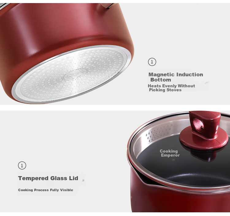 Кастрюля COOKER KING WG14306, 18 см, с антипригарным покрытием, алюминиевый сплав, для индукционных плит
