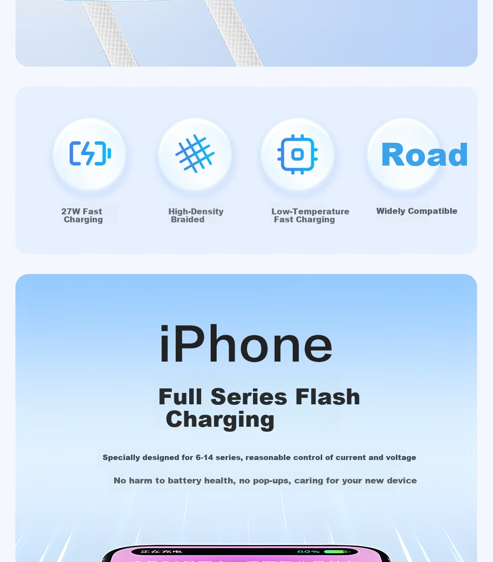 Кабель Jingxuan Type-C to Lightning, 1.5 метра, белый, 2 шт. в комплекте, для iPhone 14/13 Pro Max/12/11/Xs