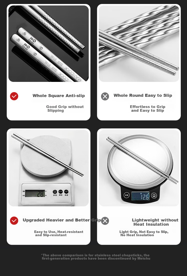 Палочки для еды Maxcook 316L из нержавеющей стали, 10 пар, цветные, для семейного использования, набор креативной посуды MCK3802