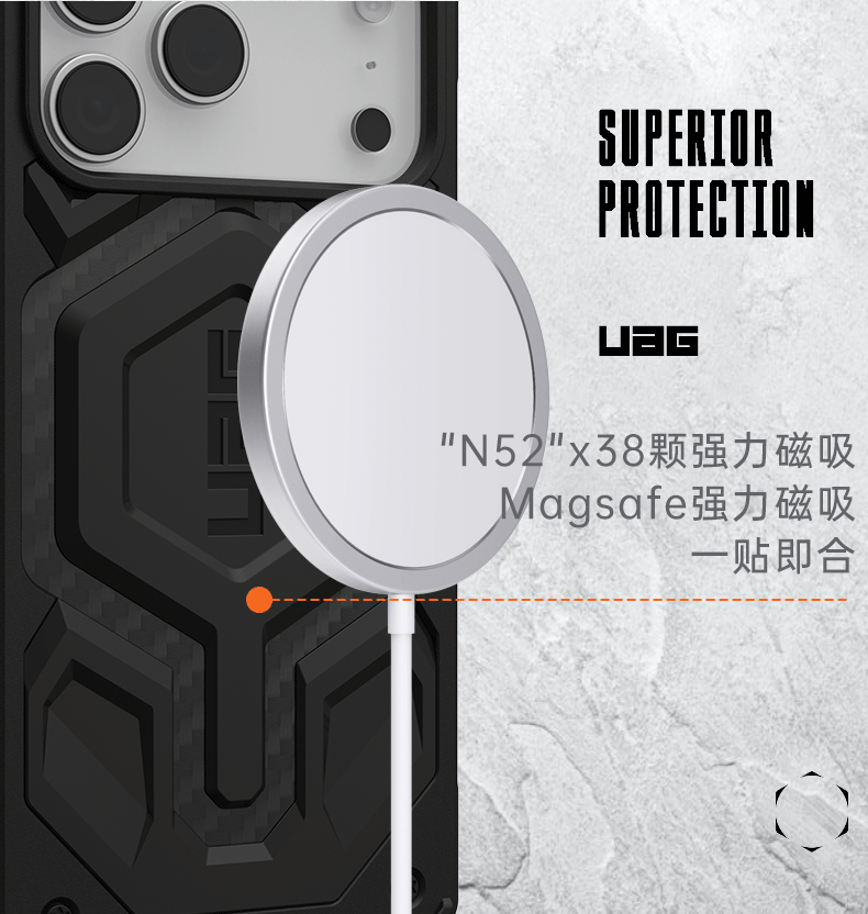 Противоударный чехол UAG Premium Series для Apple iPhone 17 Pro Max, карбон, черный