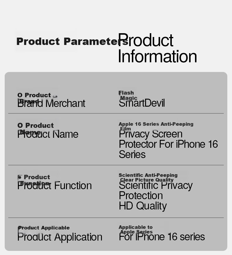 Защитное стекло SmartDevil для Apple iPhone 17, антишпионское, противоударное, пыленепроницаемое, полное покрытие
