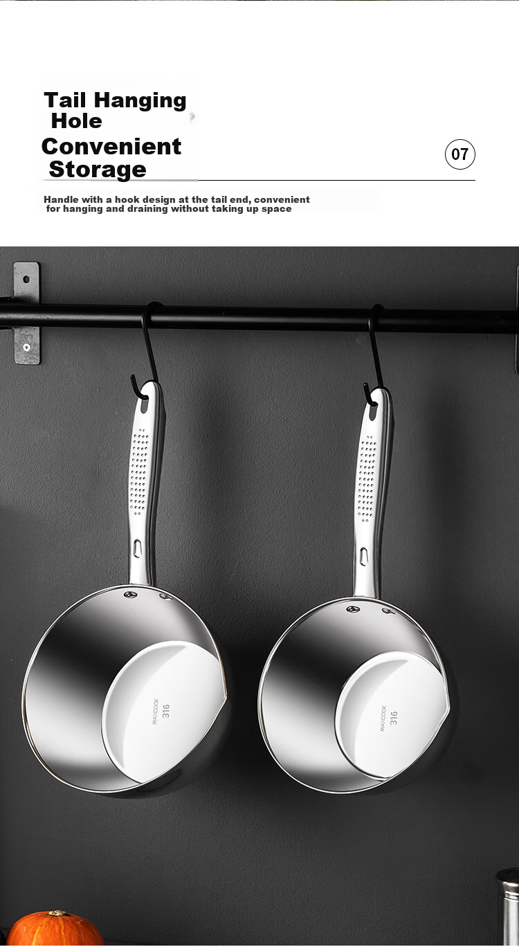MAXCOOK 316L Нержавеющая сталь, ковш для воды, 18 см, для дома и коммерческого использования, черпак для воды MCPJ2355