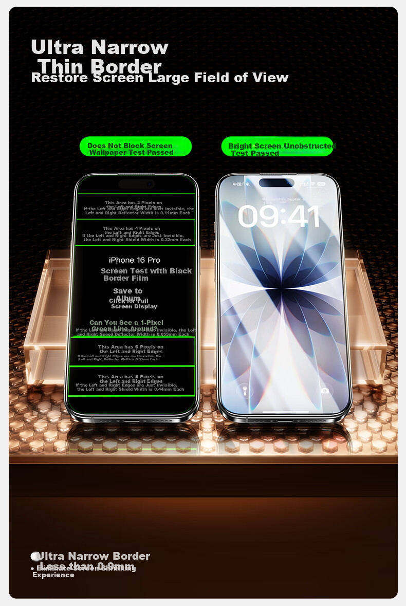 Защитное стекло SmartDevil для iPhone 17 / 16 Pro, полное покрытие, HD, антибликовое, противоударное, 2 шт.