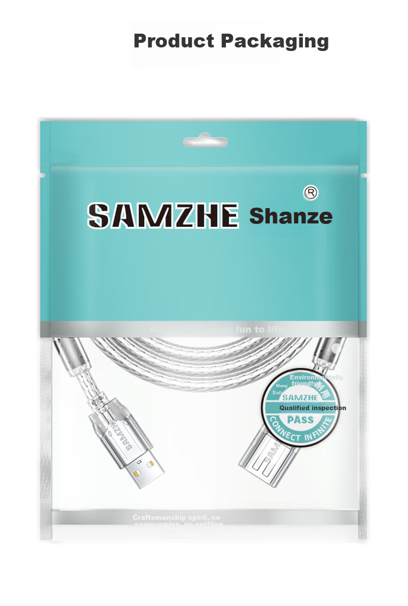 Кабель-удлинитель SAMZHE USB 2.0 AM/AF, 1.5 метра, прозрачный белый, UK-515