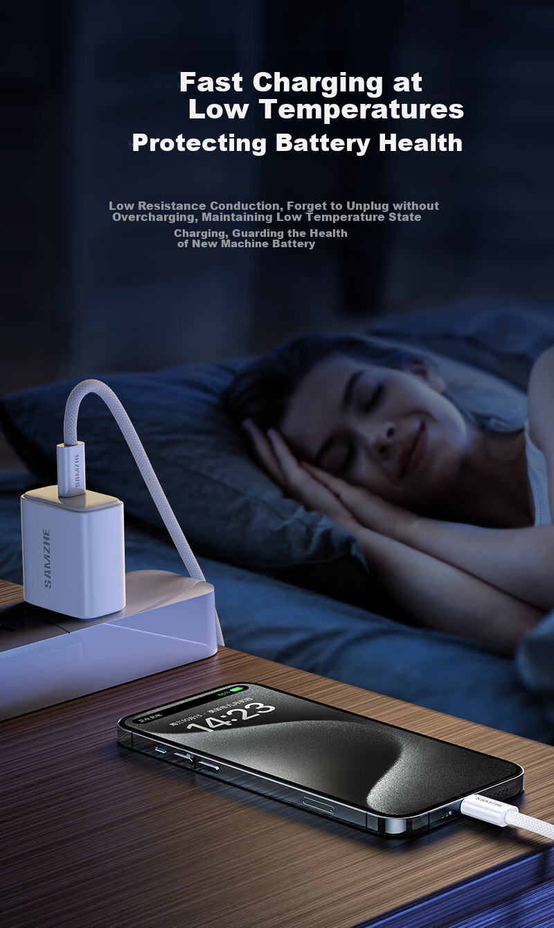 Кабель SAMZHE Dual Type-C PD100W, 1.5 метра, плетеный, для быстрой зарядки телефонов, ноутбуков и планшетов, совместим с Huawei Pura80/Mate70, Honor Apple 17/15/16, Xiaomi