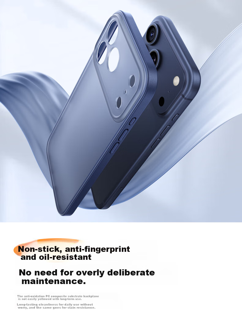 Чехол Mofei для Apple iPhone 17 Pro Max, ультратонкий, защитный, полупрозрачный, с рассеиванием тепла, глубокий синий