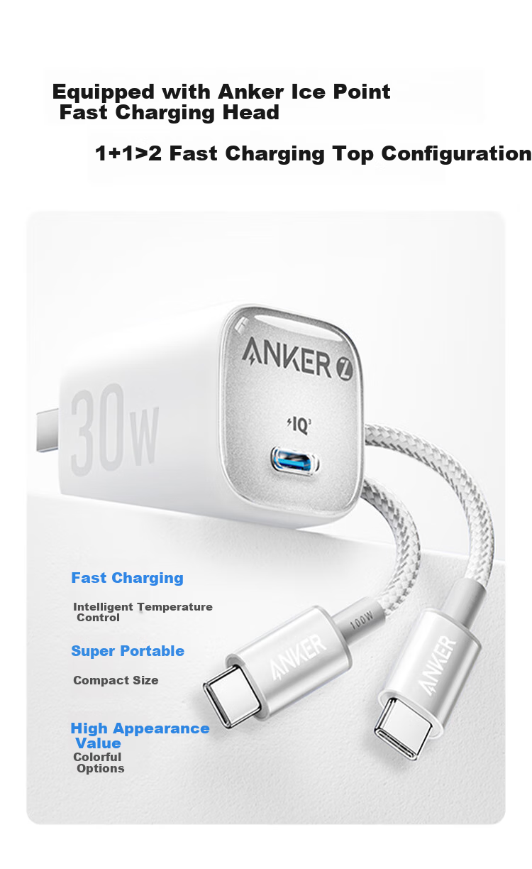 Кабель ANKER Type-C - Type-C, 100W, 1.8м, белый