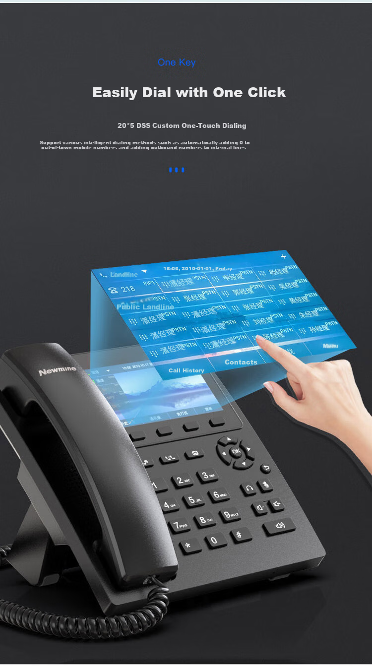 IP-телефон Newmine HL2008TSD-9082(R) с записью разговоров, Android Smart Phone, поддержка черного списка для адресной книги и внутренних систем