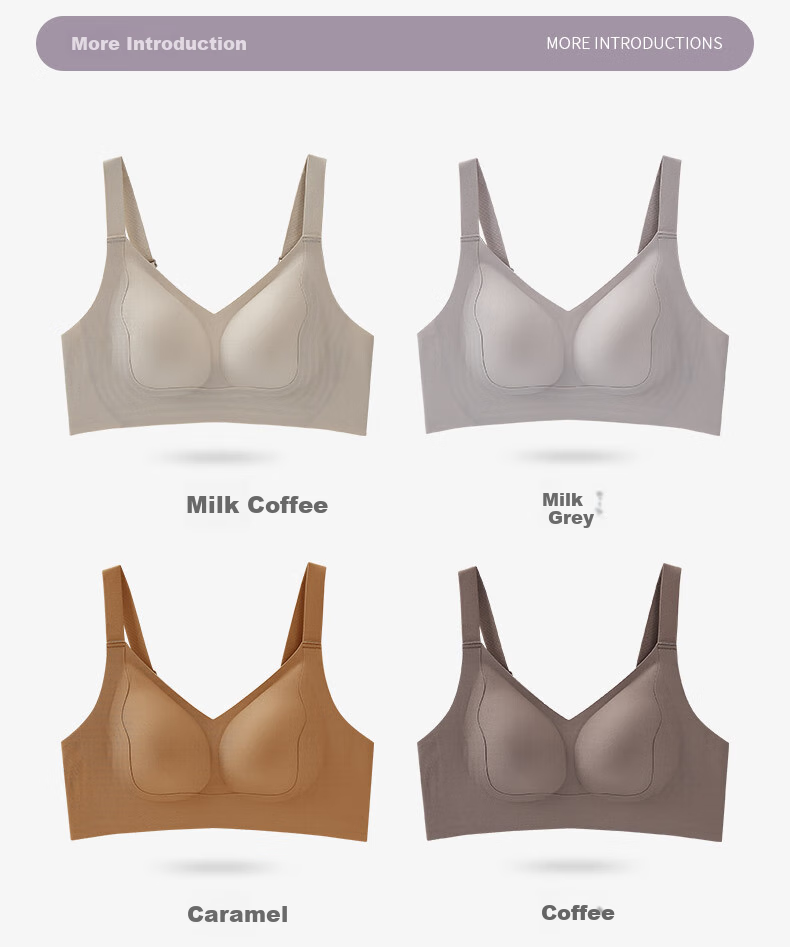 Бюстгальтер HR Large Breast Minimizing Bra, бесшовный, удобный, без косточек, черный, 2XL+