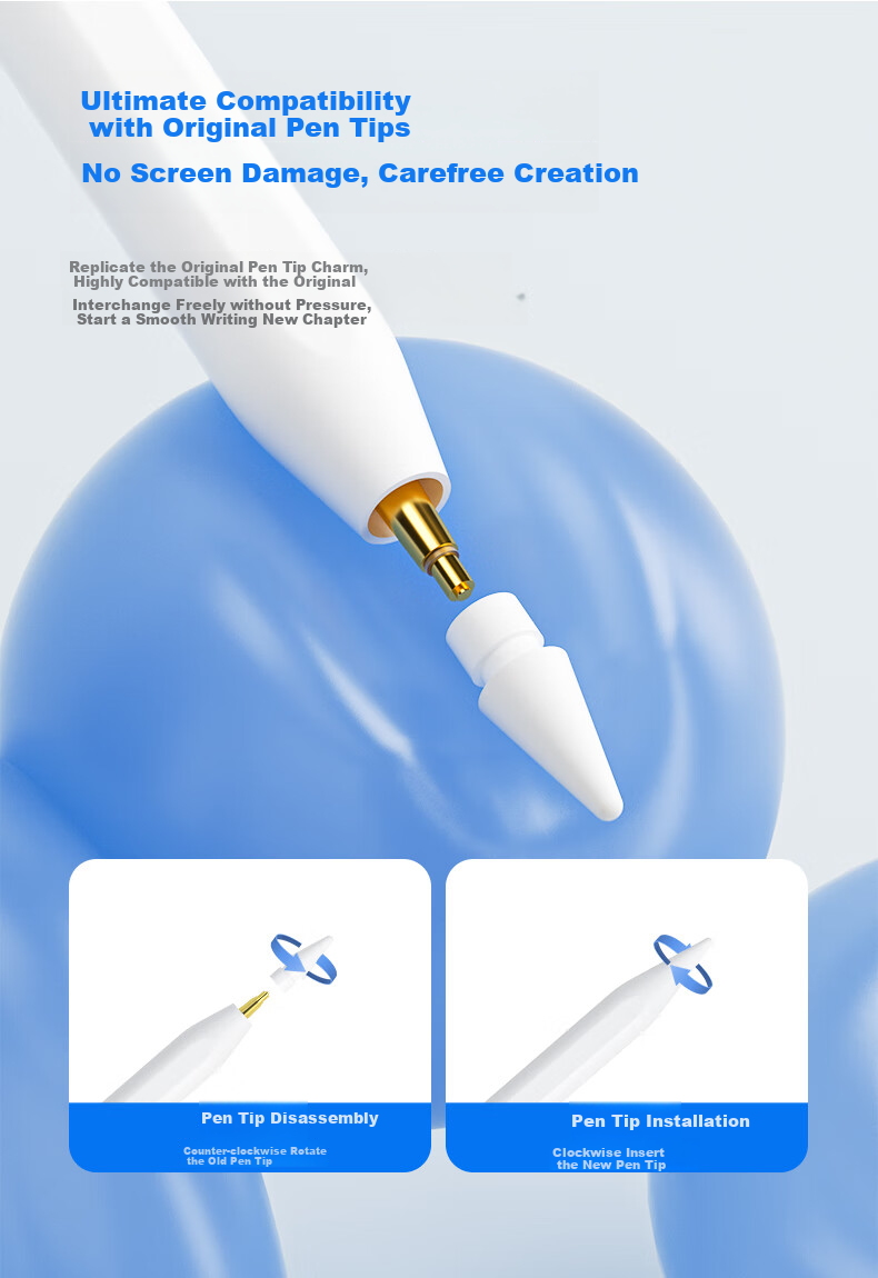 Стилус COOLSTART для Apple Pencil (USB-C), совместимый с iPad 11, емкостный стилус для письма, альтернатива Apple Tablet, защита от случайных нажатий
