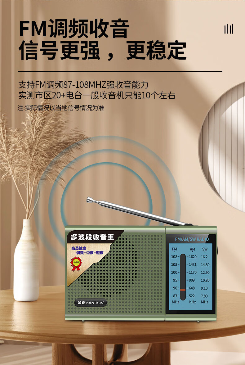 Портативное радио NINTAUS C38, миниатюрное, FM/AM/SW, с аккумулятором