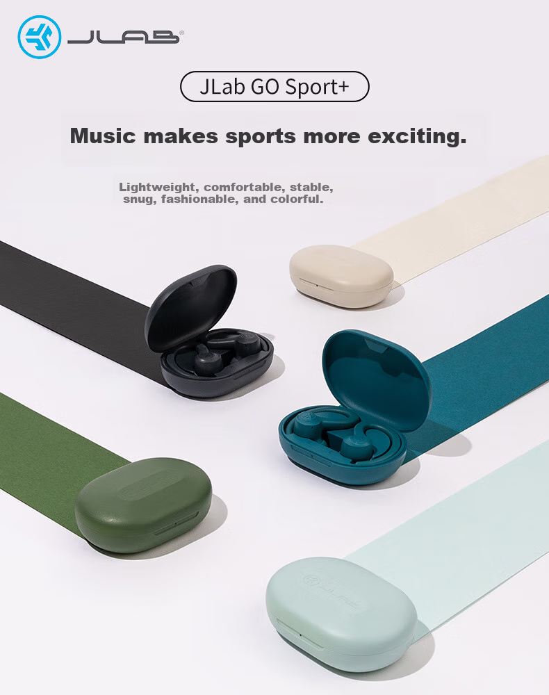Беспроводные спортивные наушники JLab GO Sport+ с защитой от пыли и воды IP55, для спорта, активного отдыха, велоспорта и бега, с шумоподавлением и долгим временем работы от аккумулятора