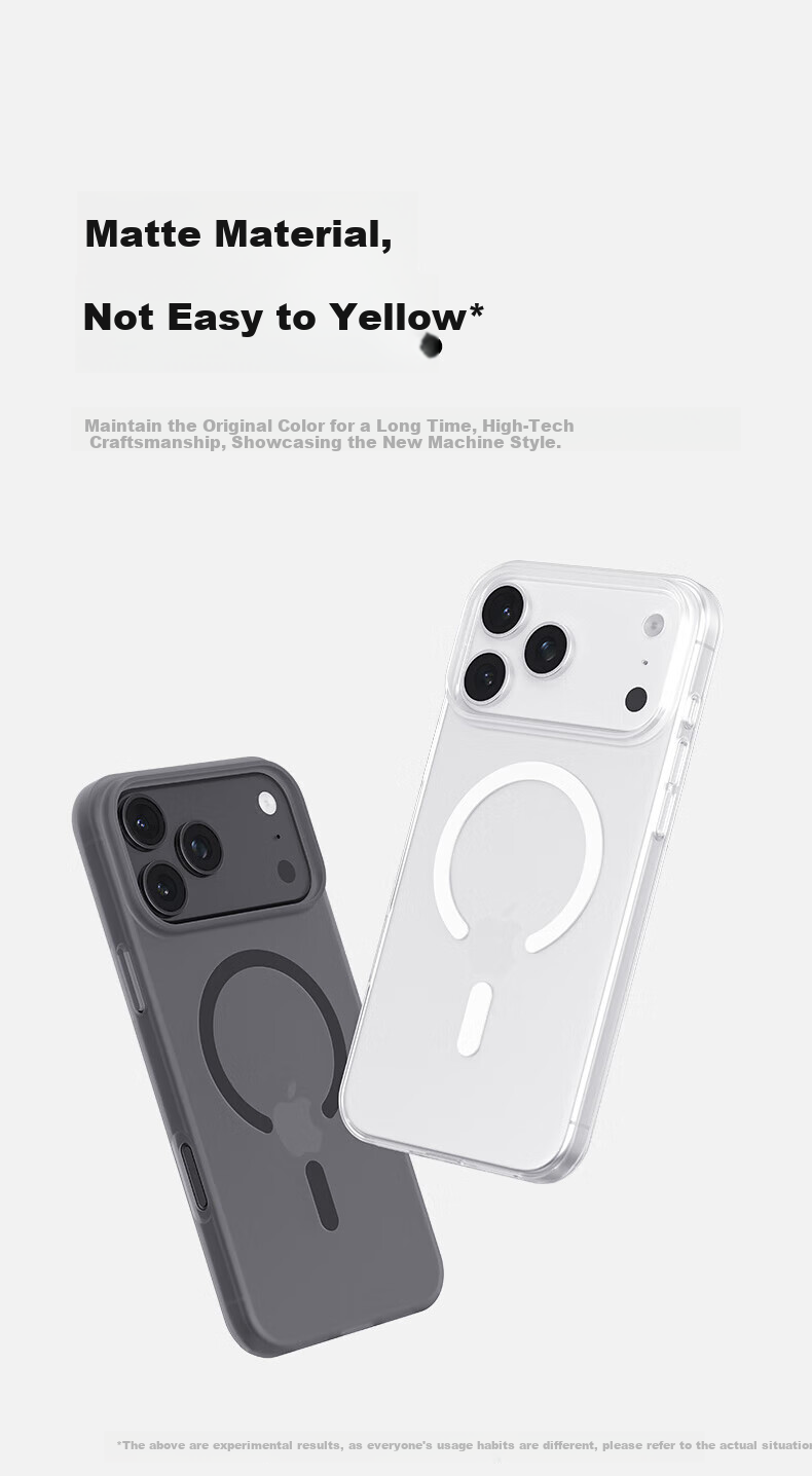 Чехол LLUNC для Apple iPhone 17 Pro Max, противоударный, с защитой камеры, с поддержкой MagSafe, полупрозрачный белый