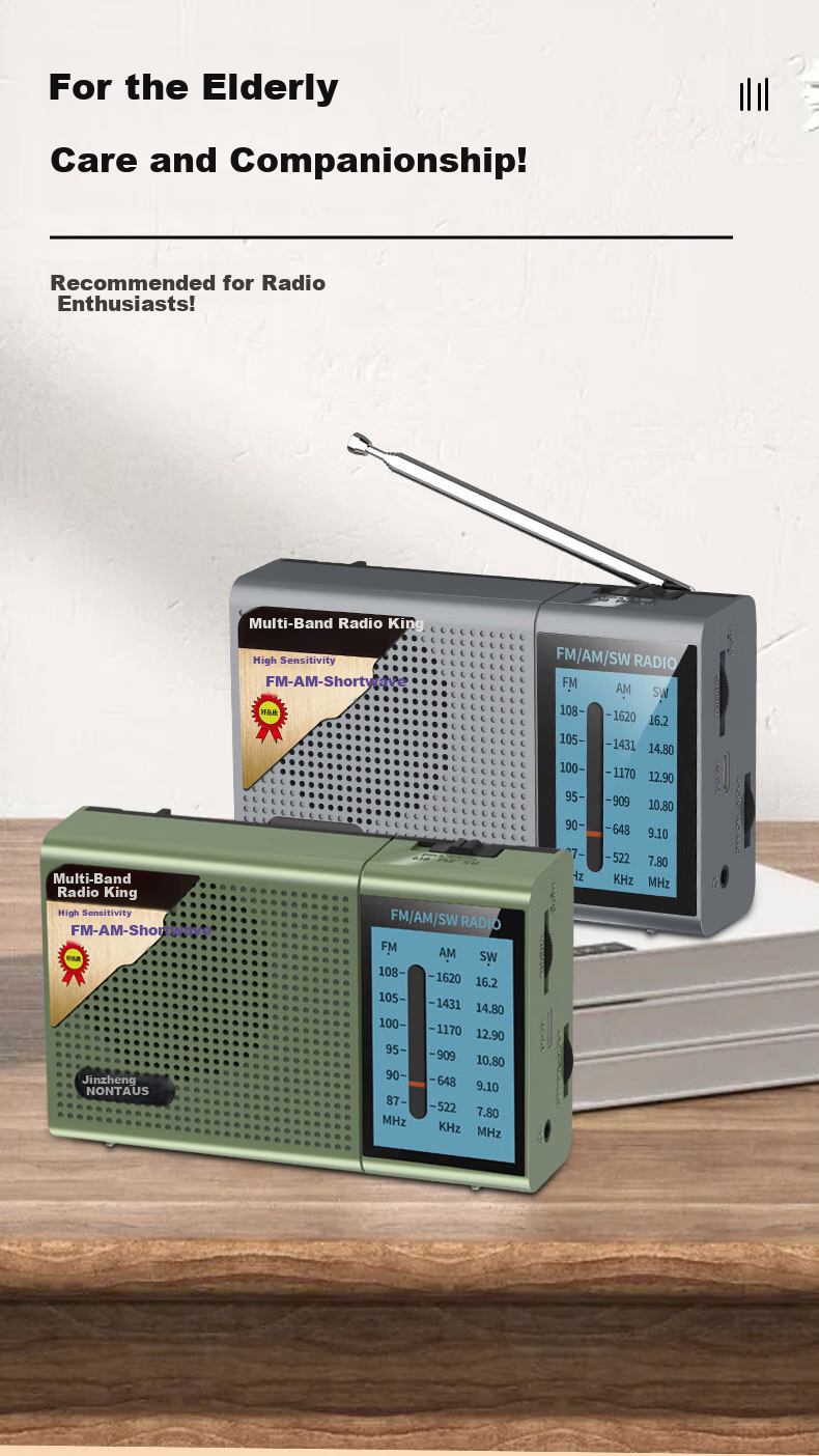 Портативное радио NINTAUS C38, миниатюрное, FM/AM/SW, с аккумулятором