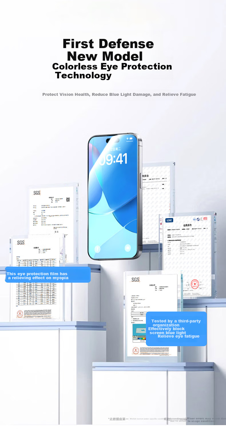 Защитное стекло для экрана DIVI для Apple iPhone 15 Pro, защита от синего света, антибликовое, 2 шт.