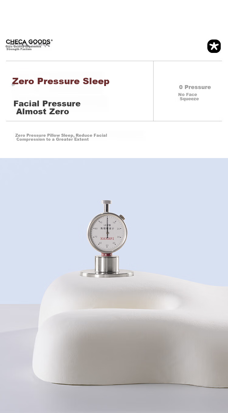 Подушка для сна CHECA GOODS Anti-Wrinkle Beauty Pillow, ортопедическая, с поддержкой шеи, для сна на боку, без давления на лицо, для взрослых, 55x35.5x8 см