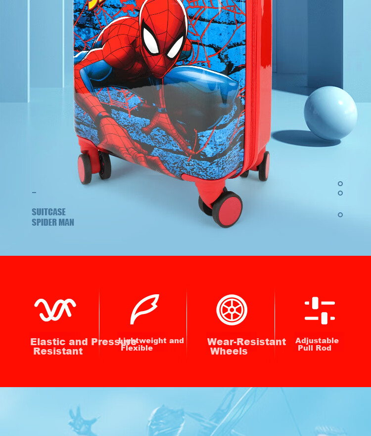 Детский чемодан Mesuca Disney Spider-Man, 16 дюймов, на колесиках, с сиденьем, для путешествий
