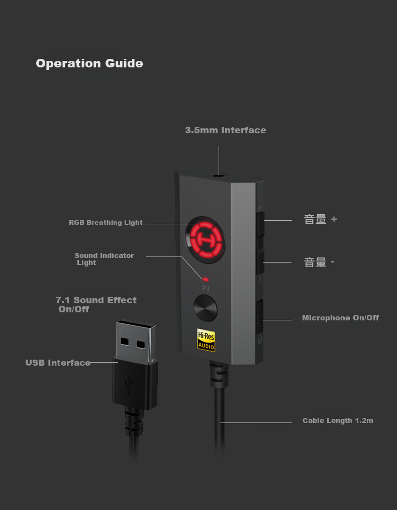 Внешняя звуковая карта EDIFIER HECATE GS04 USB to 3.5mm, 7.1 игровая, конвертер аудио, адаптер для наушников, микрофона и динамиков, совместима с ПК, ноутбуками, PS4/PS5
