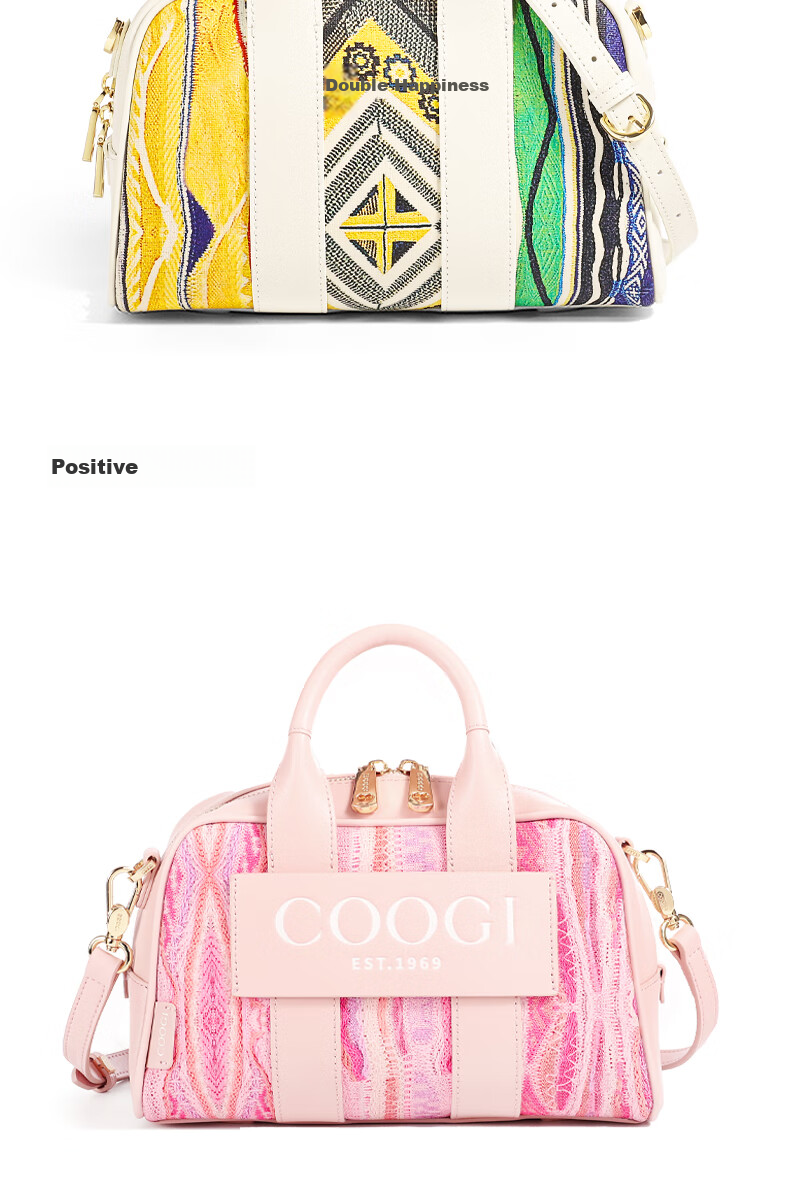 Женская сумка COOGI, роскошный бренд, сумка-тоут, подарок для девушки или жены, модель C355218303, цвет белый/розовый