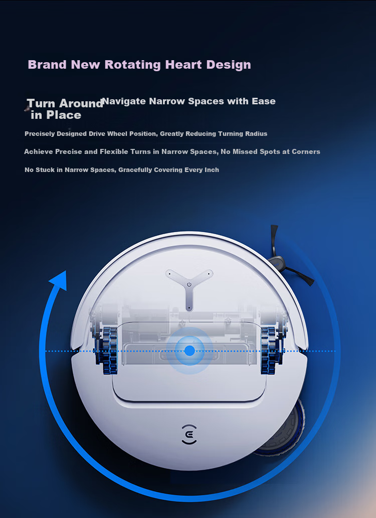 Робот-пылесос ECOVACS T50 PRO с функцией влажной уборки, автоматической очисткой, сбором пыли, интеллектуальным домашним использованием, двойными механическими рычагами, обнаружением волос, версией резервуара для воды с нулевым запутыванием (совместим с HarmonyOS)