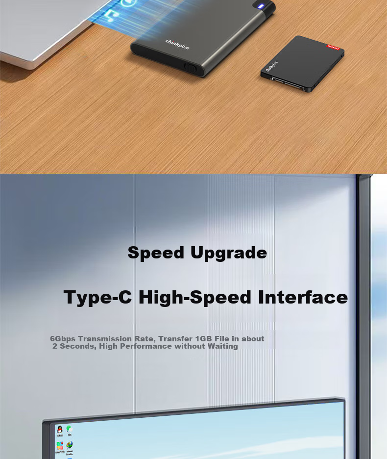 Внешний корпус для жесткого диска ThinkPlus HD200, 2.5-дюймовый SATA 3.0, металлический корпус