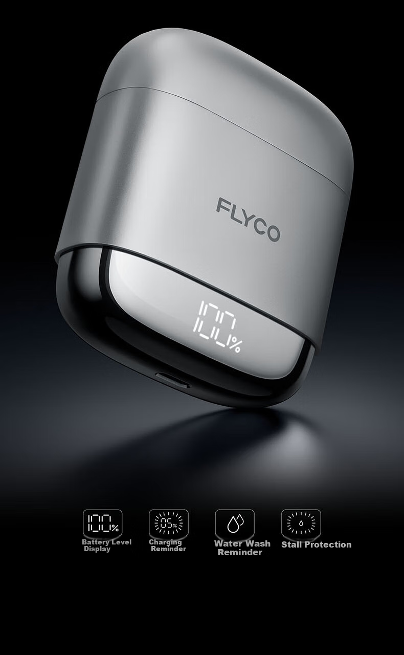 Электробритва FLYCO F8, мужская, портативная, серебристая