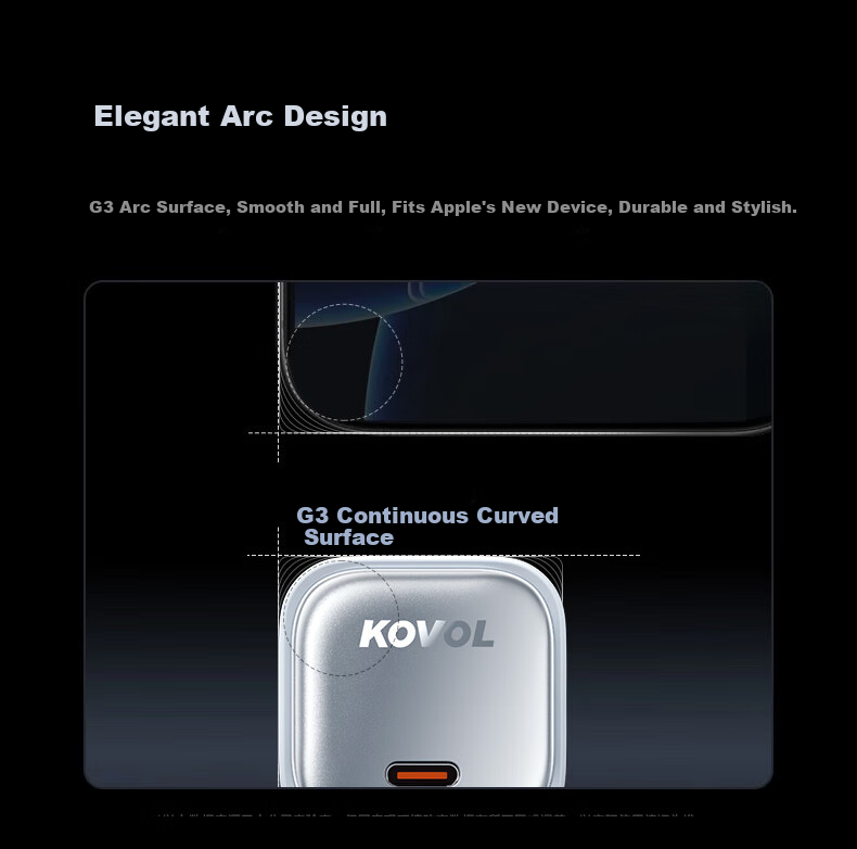 Зарядная головка KOVOL, 45W, Type-C, GaN, быстрая зарядка для iPhone 17/16/15 Pro Max