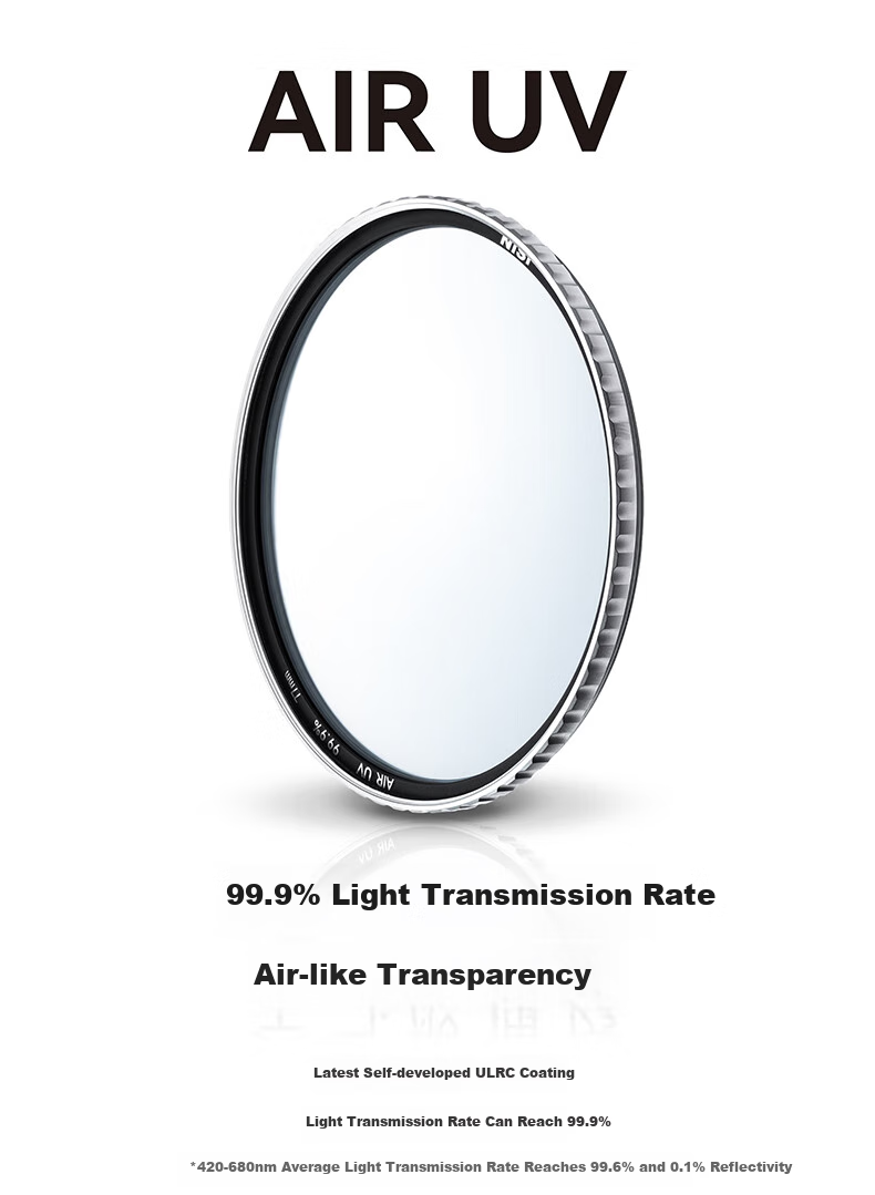 NiSi AIR UV 46mm - УФ-фильтр для объектива, 99.9% светопропускание, многослойное покрытие, защитный фильтр для DSLR и беззеркальных камер Canon, Nikon, Sony