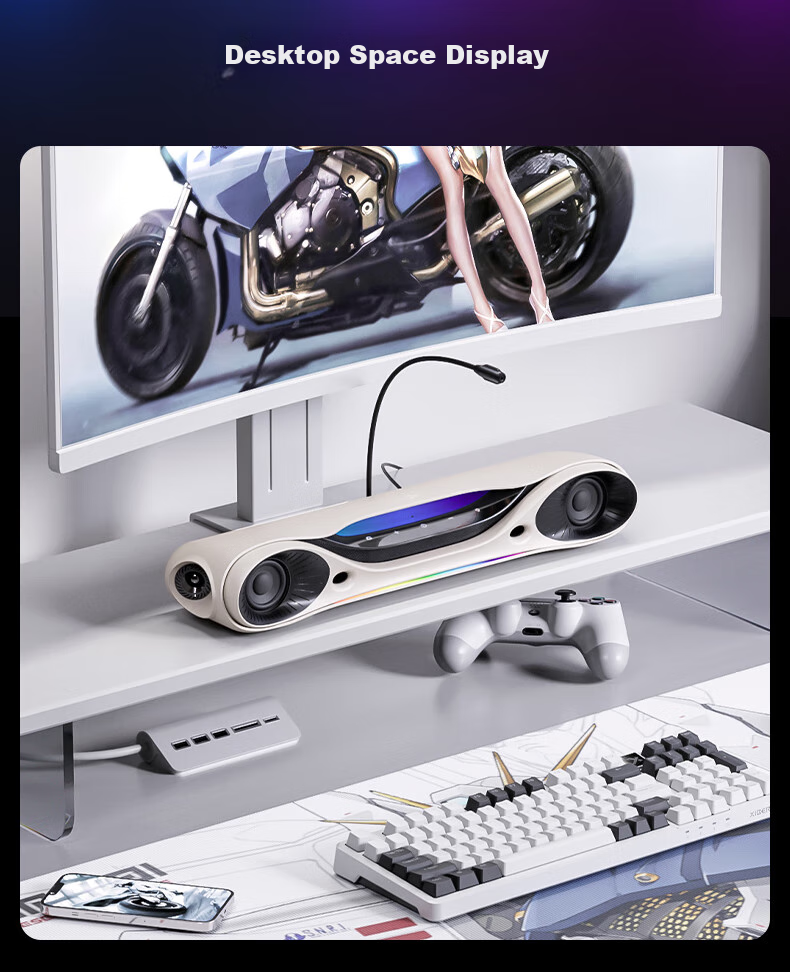Акустическая система XIBERIA SU3 Bar PRO с 7.1-канальным объемным звуком, игровой микрофон, мультимедийная настольная аудиосистема Bluetooth