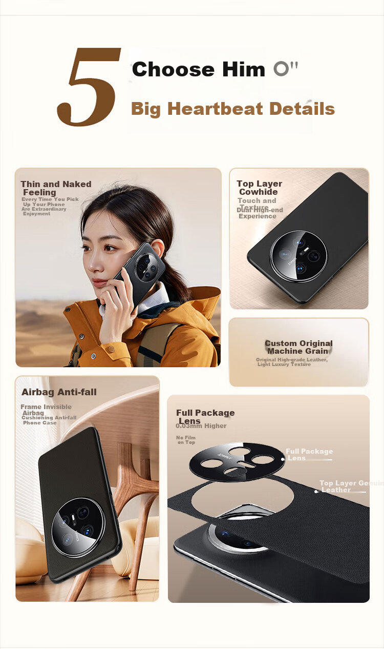 Чехол для телефона Xuanka из натуральной кожи для Huawei Mate70, защита полной линзы, ультратонкий, противоударный, роскошный бизнес-стиль