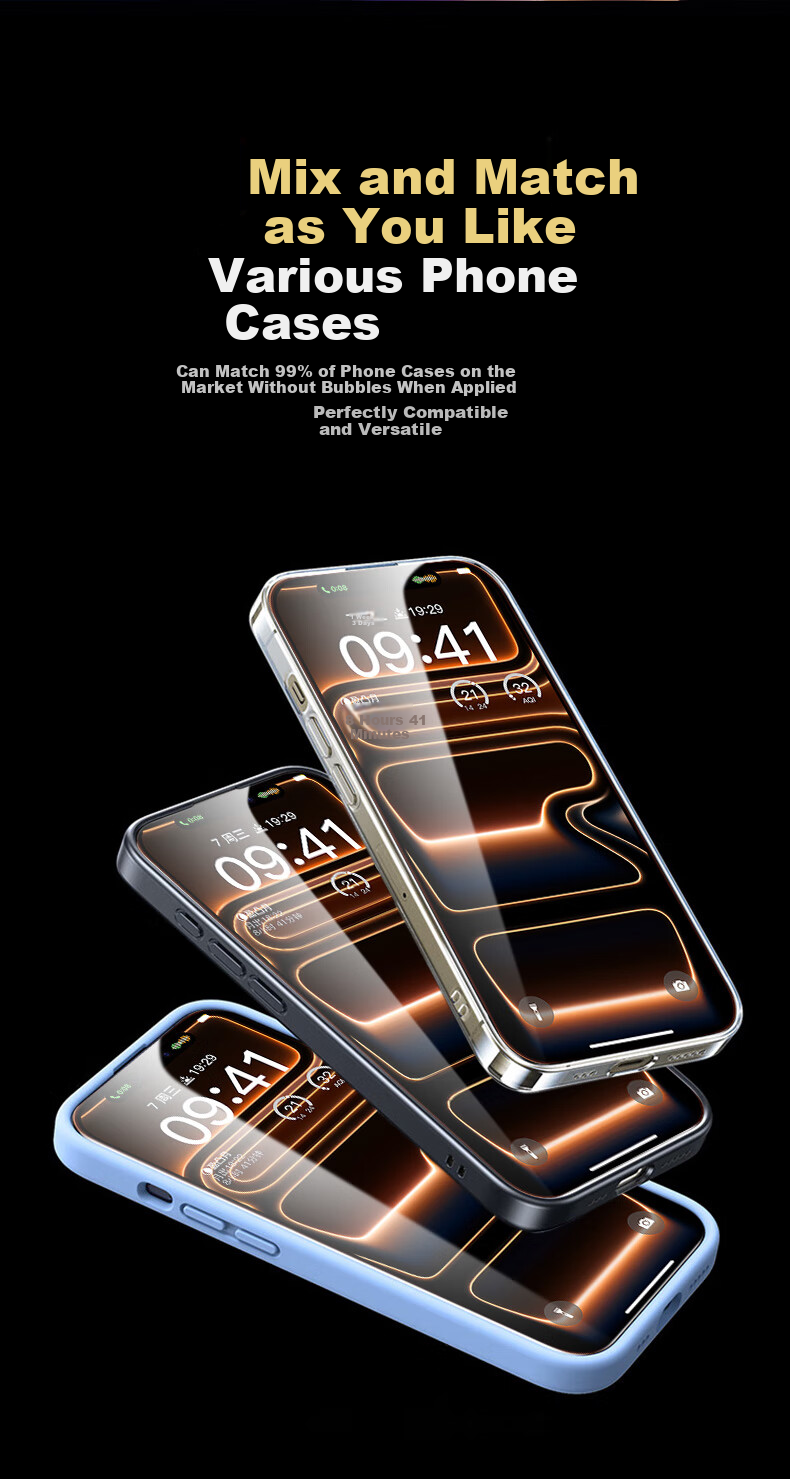 Защитное стекло Kulefeng для Apple iPhone 17 Pro, противоударное, антибликовое, HD, противоотпечатки