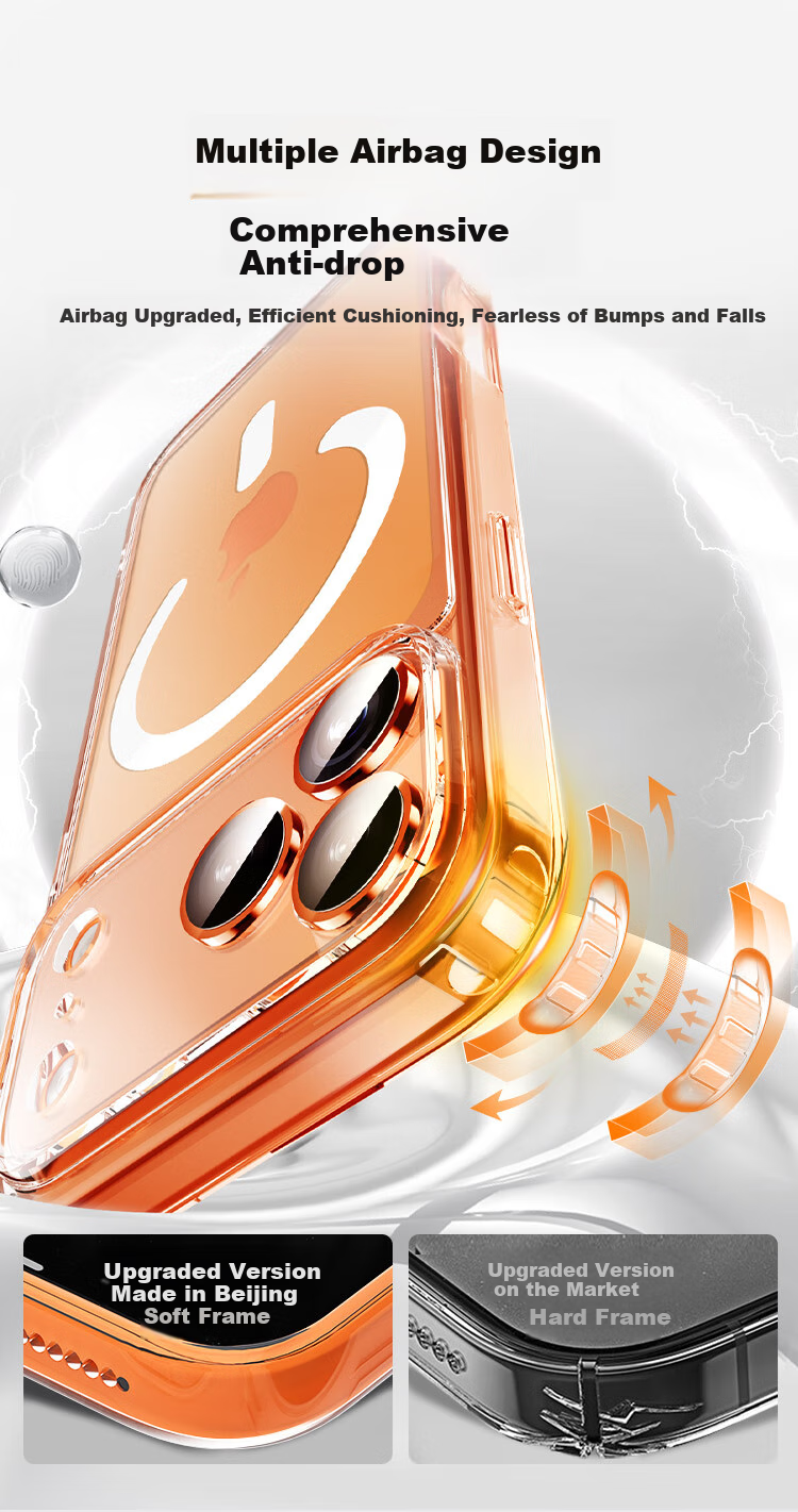 JD Original Чехол для iPhone 17 Pro Max, ультрапрочный, защита от падений, магнитный, прозрачный, Magsafe, противоударный