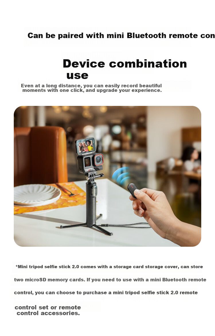 Штатив Insta360 Mini Tripod Selfie Stick 2.0, ручной монопод для экшн-камер, портативная модель