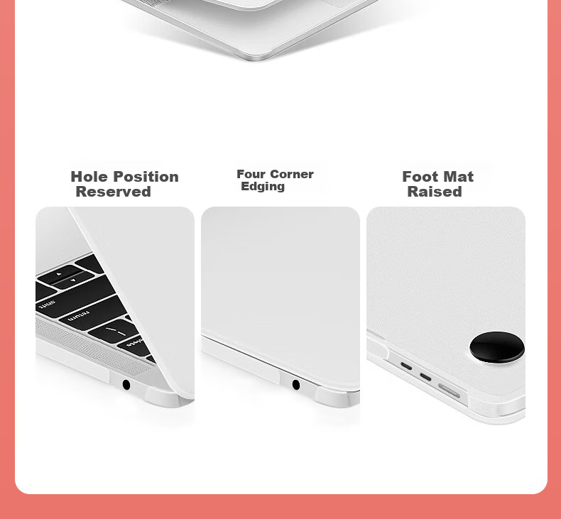 Защитный чехол Snowkids для Apple MacBook Air 13.6" M4/M3/M2, тонкий, матовый, белый