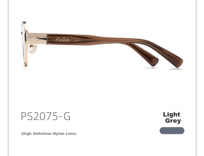 Солнцезащитные очки Prsr PS2075-K Gold, унисекс, металлическая оправа, овальные