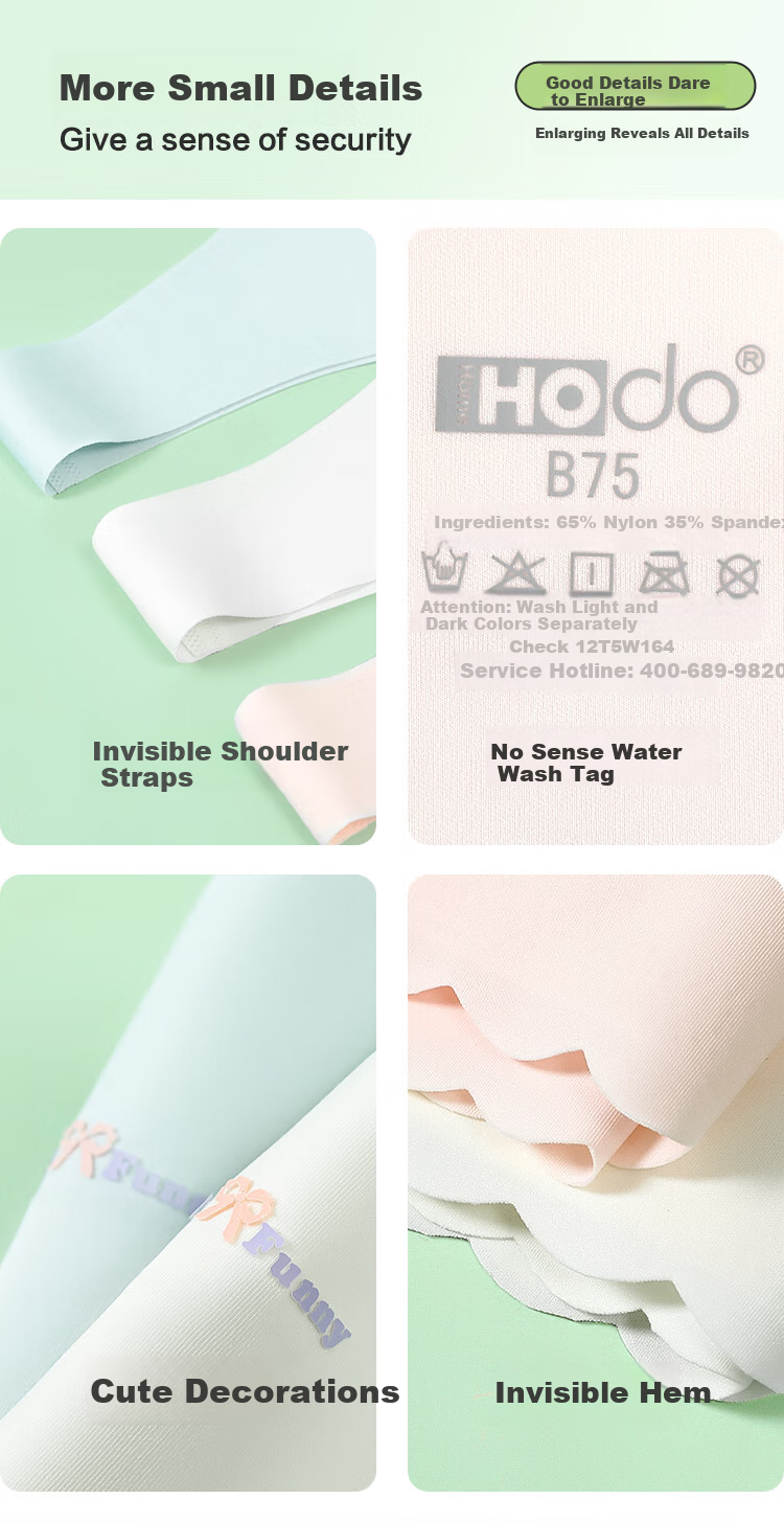 Детский бюстгальтер Hodohome для девочек, бесшовный, дышащий, для периода развития, 002, размер B80