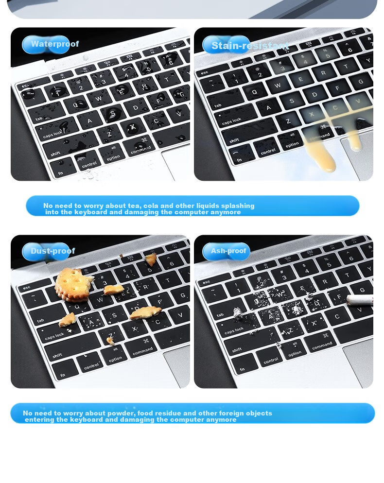 Защитная пленка для клавиатуры Shanmo для Apple MacBook Air/Pro, ультратонкая, прозрачная, водонепроницаемая, пылезащитная
