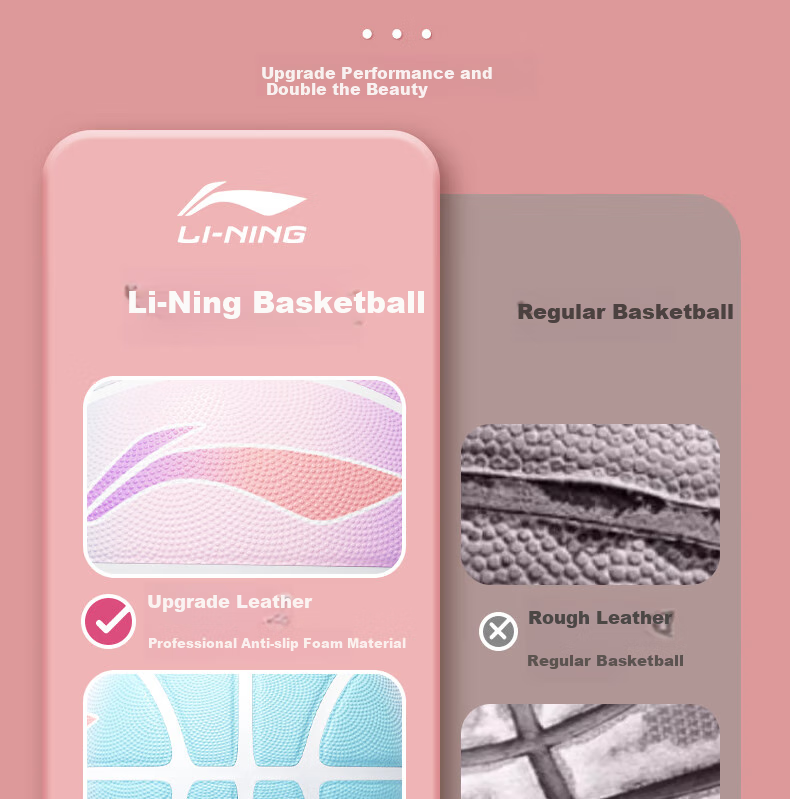 Детский баскетбольный мяч Li-Ning, размер 5, для детского сада и начальной школы, износостойкий, противоскользящий, для тренировок на улице, синий