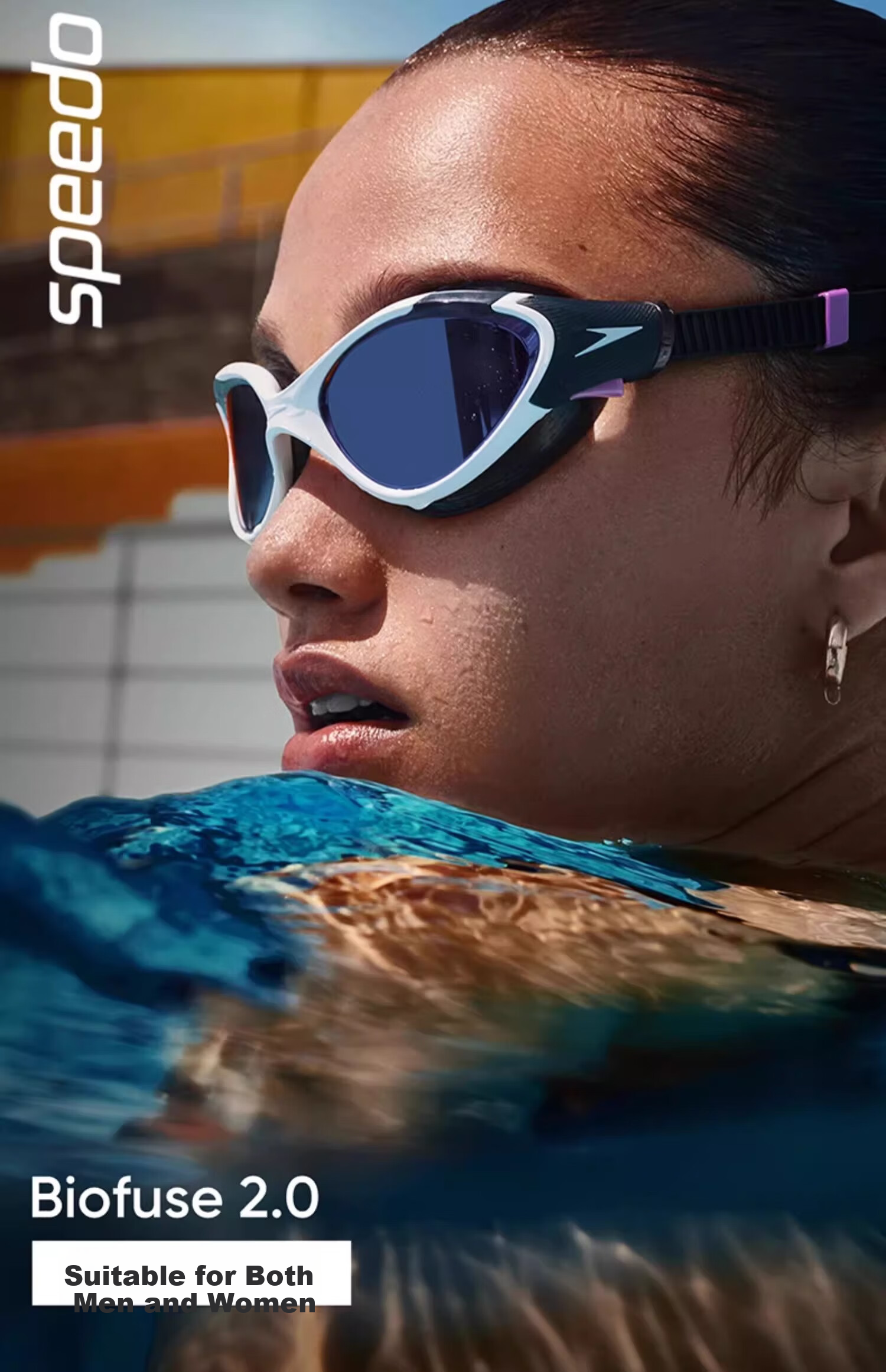 Очки для плавания Speedo Cloud Feel 2.0 Biofuse, гибкие, комфортные, с антизапотевающим покрытием, для тренировок, женские, темно-зеленый/кобальтово-синий