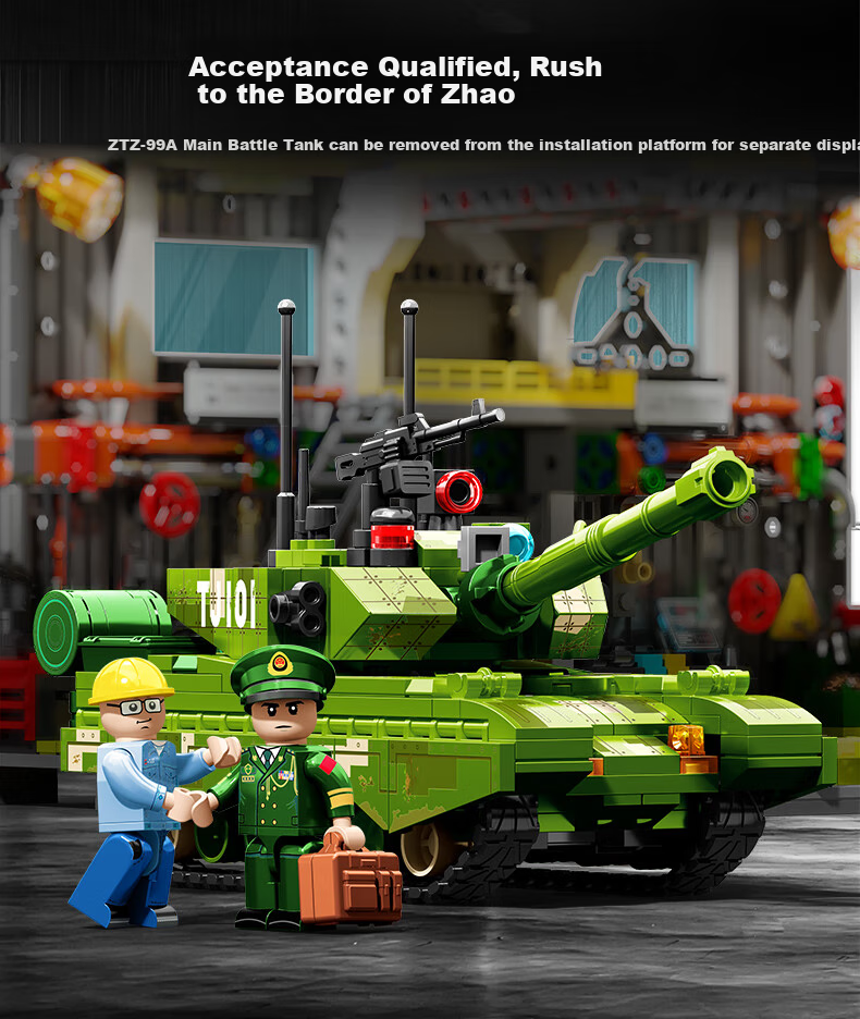 Конструктор SEMBO Military Assembly Toy 99A Tank Factory Model Scene, подарок на день рождения, Новый год, День святого Валентина