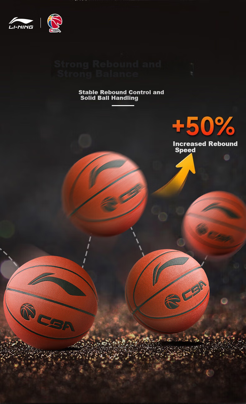 Баскетбольный мяч Li-Ning CBA, размер 5, для детей и школьников, для тренировок и соревнований, износостойкий, для зала и улицы