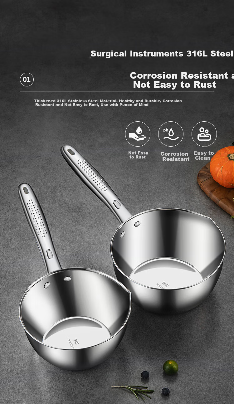 MAXCOOK 316L Нержавеющая сталь, ковш для воды, 18 см, для дома и коммерческого использования, черпак для воды MCPJ2355