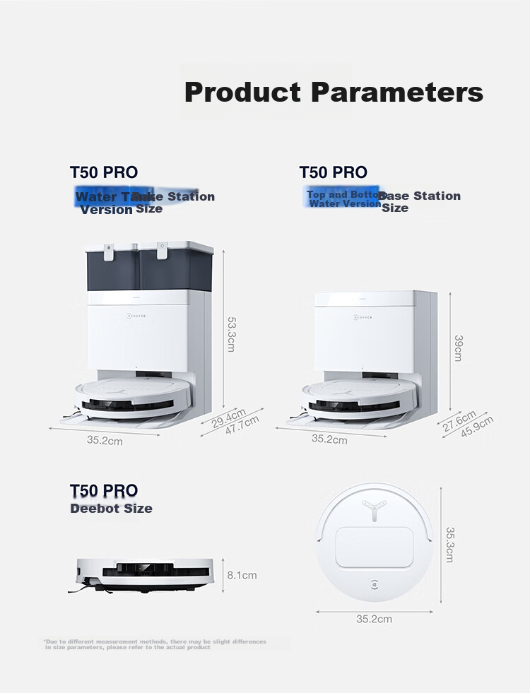 Робот-пылесос ECOVACS T50 PRO с функцией влажной уборки, автоматической очисткой, сбором пыли, интеллектуальным домашним использованием, двойными механическими рычагами, обнаружением волос, версией резервуара для воды с нулевым запутыванием (совместим с HarmonyOS)