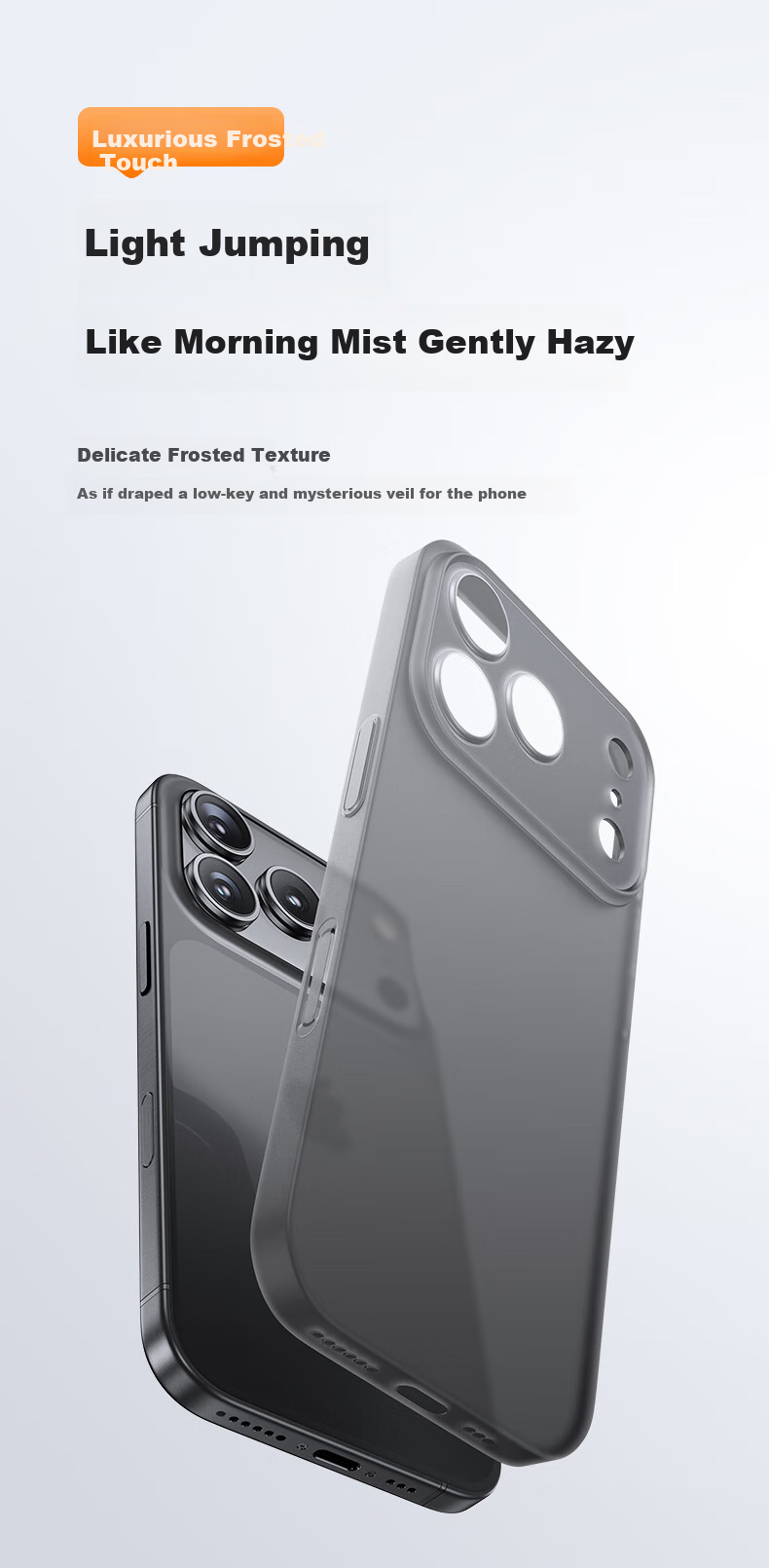 Чехол для Apple iPhone 17 Pro Mofei, ударопрочный, полупрозрачный, матовый, с защитой камеры, с охлаждением, противоскользящий, синий