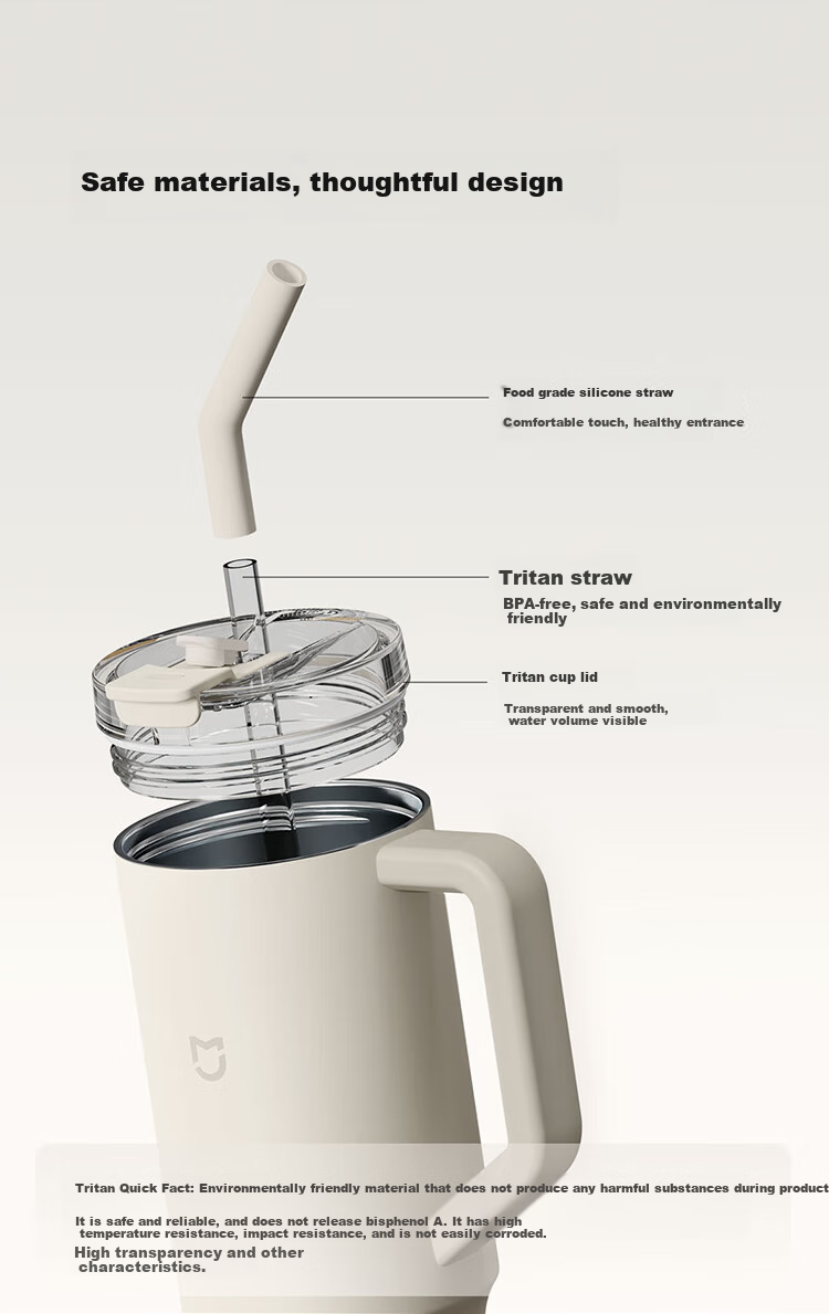 Xiaomi Straw Insulated Cup, 1L, Lime Green