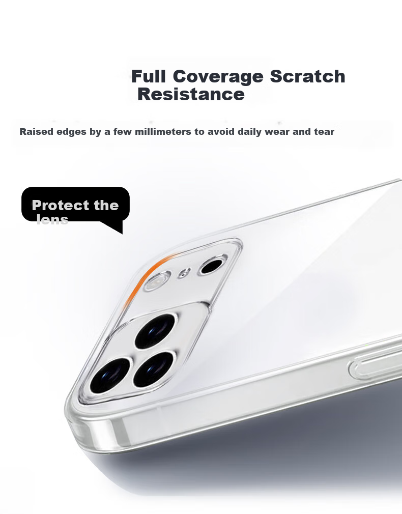 Чехол для iPhone 17 Pro Max ALittleFlower, прозрачный, с защитой камеры, комплект с защитным стеклом