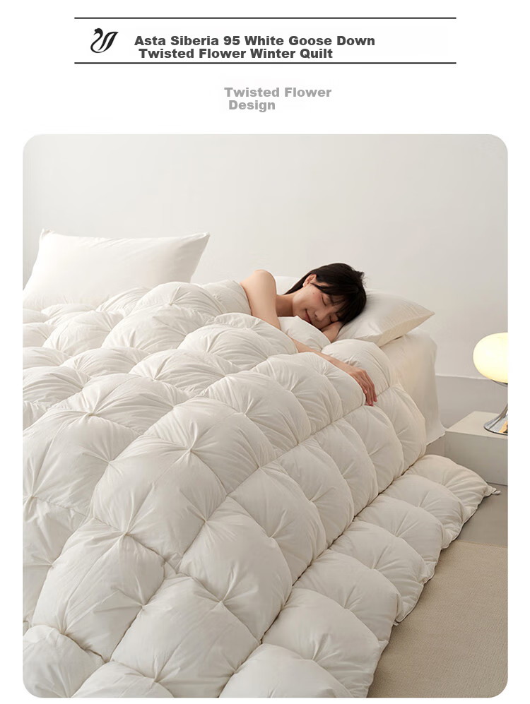 Одеяло Dohia Home Textile, 95% белый гусиный пух, зимнее, утолщенное, 229x230 см